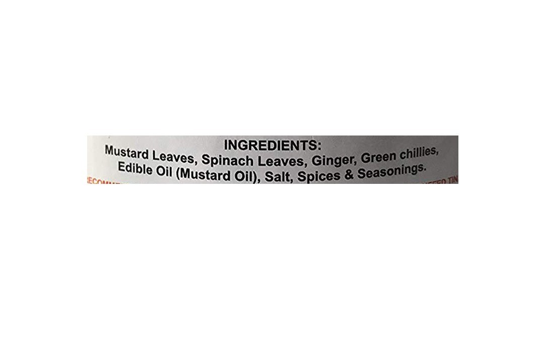 Paris Sarso Ka Saag (Curried Mustard Leaves)   Tin  840 grams